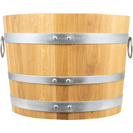 Balazs - Oak Barrel Planter - Open Diameter 21.5 in. x Height 16 in.