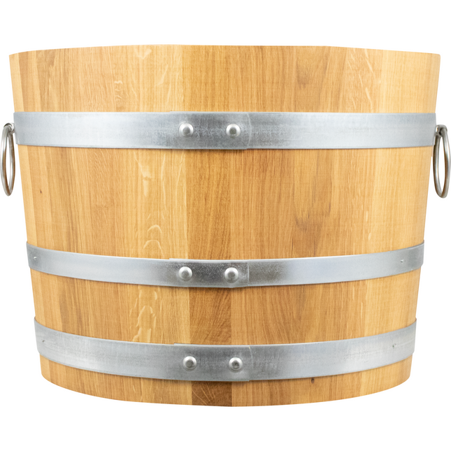 Balazs - Oak Barrel Planter - Open Diameter 21.5 in. x Height 16 in.