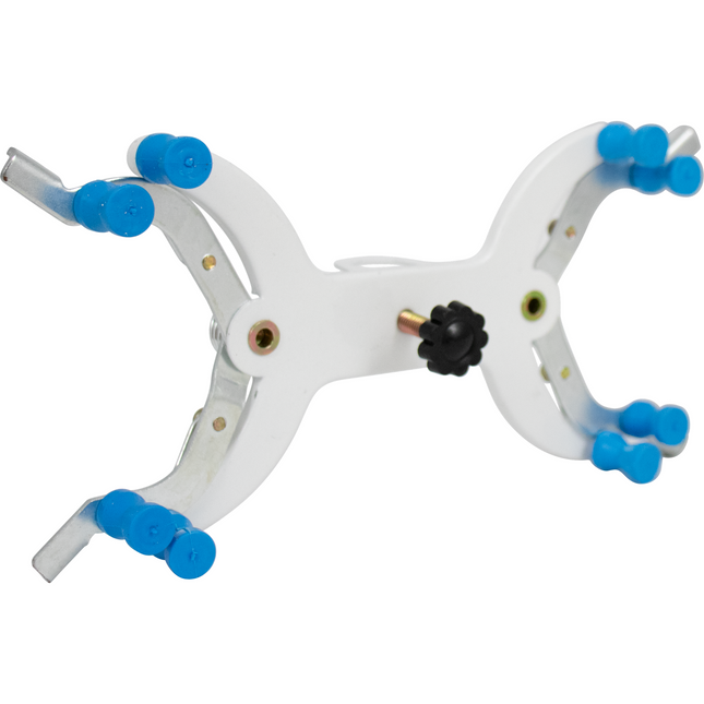 Clamp - Double Buret Holder - White/Metal