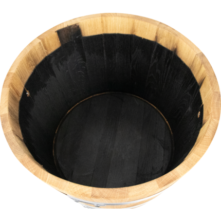 Balazs - Oak Barrel Planter - Open Diameter 23.5 in. x Height 19.5 in.