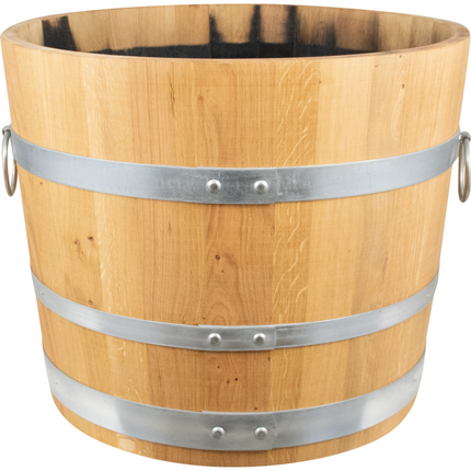 Balazs - Oak Barrel Planter - Open Diameter 23.5 in. x Height 19.5 in.