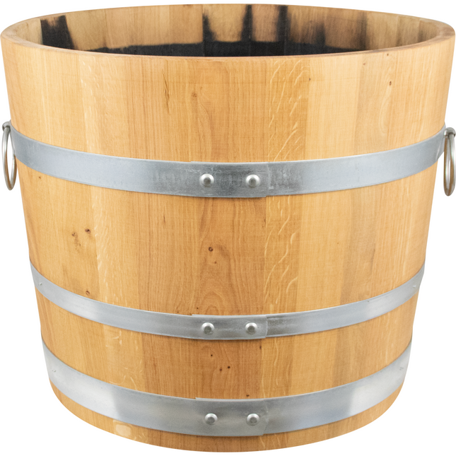 Balazs - Oak Barrel Planter - Open Diameter 23.5 in. x Height 19.5 in.