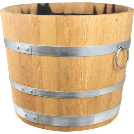Balazs - Oak Barrel Planter - Open Diameter 23.5 in. x Height 19.5 in.