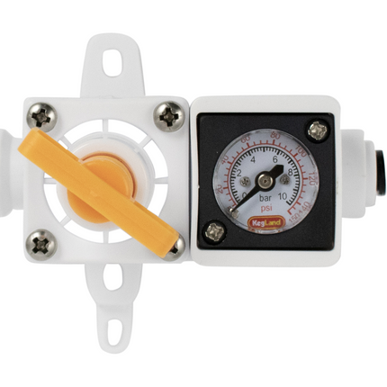 Duotight In-Line Plastic Regulator w/ Integrated Pressure Gauge (0-150 psi) - 6.35 mm