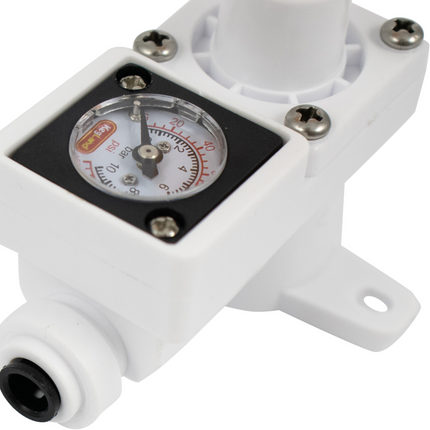Duotight In-Line Plastic Regulator w/ Integrated Pressure Gauge (0-150 psi) - 6.35 mm