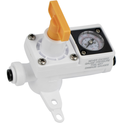 Duotight In-Line Plastic Regulator w/ Integrated Pressure Gauge (0-150 psi) - 6.35 mm