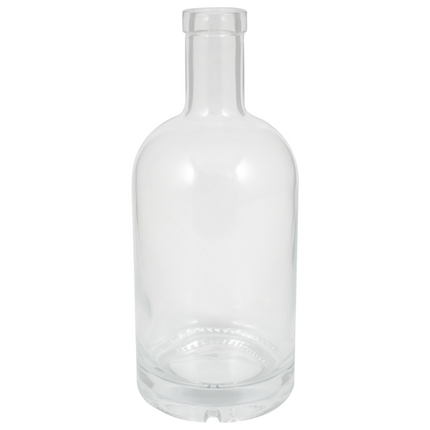 750ml High Flint/Clear Oregon Farro Glass Spirit Bottle - Case of 12 - PLACEHOLDER