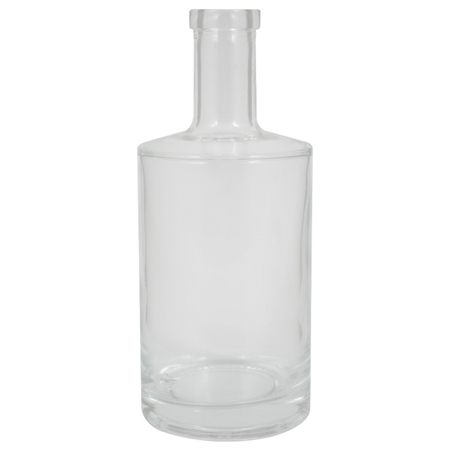 375ml Flint/Clear Jersey Farro Glass Spirit Bottle, Round - Case of 24 - PLACEHOLDER