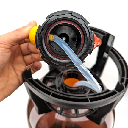 Oxebar 20L Amber PET Keg - w/ Silicone Dip Tube & Filter, PRV, Carbonation Caps)