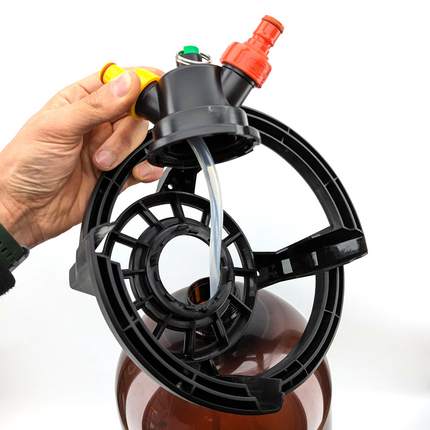 Oxebar 20L Amber PET Keg - w/ Silicone Dip Tube & Filter, PRV, Carbonation Caps)