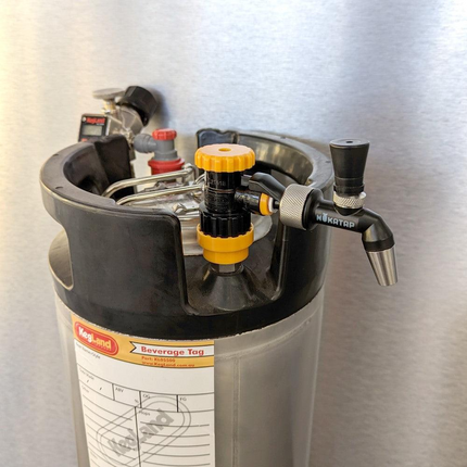 NukaTap Mini Faucet - Plastic - Matte Black - w/ FC Ball Lock Quick Disconnect (QD), Duotight Adapter, Self Closing Spring