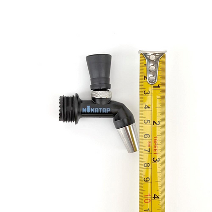 NukaTap Mini Faucet - Plastic - Matte Black - w/ FC Ball Lock Quick Disconnect (QD), Duotight Adapter, Self Closing Spring