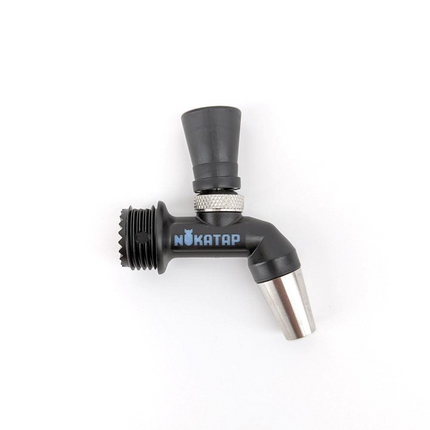 NukaTap Mini Faucet - Plastic - Matte Black - w/ FC Ball Lock Quick Disconnect (QD), Duotight Adapter, Self Closing Spring