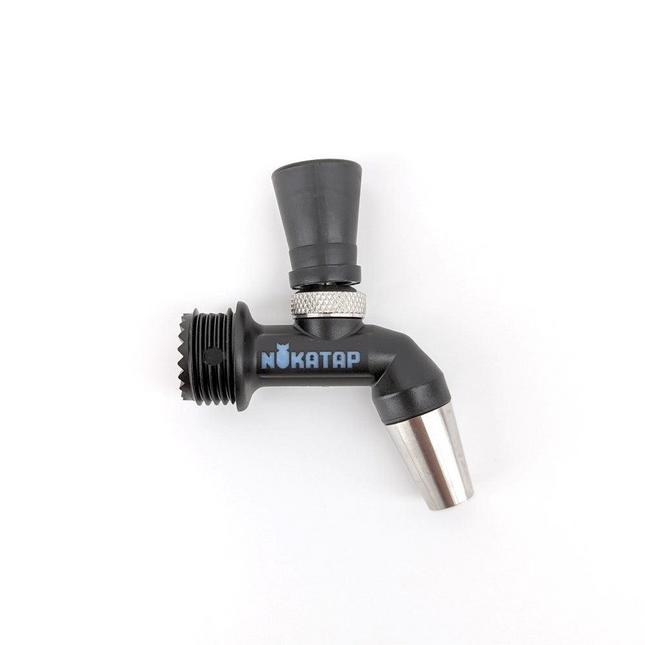 NukaTap Mini Faucet - Plastic - Matte Black - w/ FC Ball Lock Quick Disconnect (QD), Duotight Adapter, Self Closing Spring