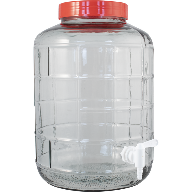 Farro Glass | Glass Carboy | Wide Mouth | Carrying Harness | Ported w/ Spigot - Open Box