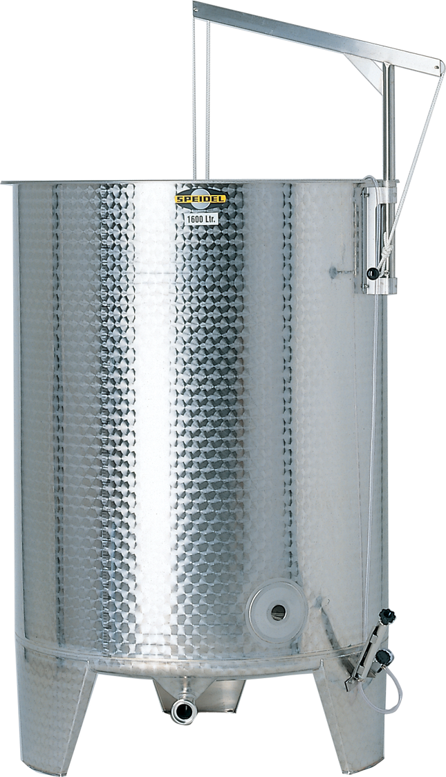 Speidel 1100L, 1000mm Diameter FO Dish Bottom Variable Volume Tank w/ Lid - Double Jacket