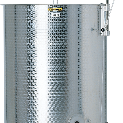 Speidel 1600L, 1200mm Diameter FO Dish Bottom Variable Volume Tank w/ Lid - Partial Jacket - Manway