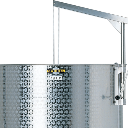 Speidel 3850L, 1600mm Diameter FO Dish Bottom Variable Volume Tank w/ Lid - Partial Jacket - Manway