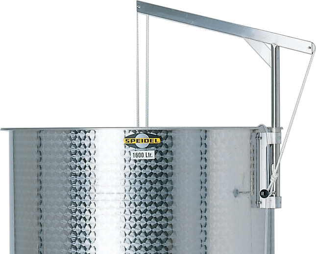 Speidel 3850L, 1600mm Diameter FO Dish Bottom Variable Volume Tank w/ Lid - Partial Jacket - Manway