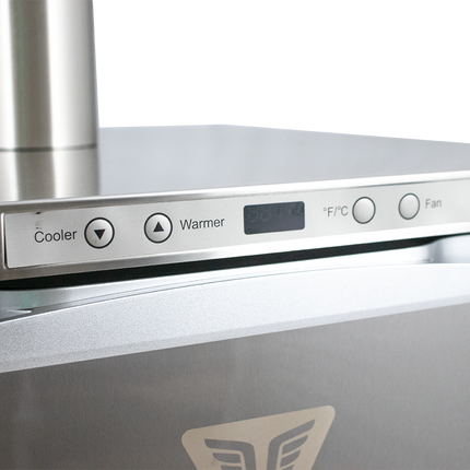 KOMOS® Deluxe Kegerator | Stainless Steel Exterior | Digital Thermostat | Casters | Regulator | Fits 1 Half Barrel Keg or 4 Corny Kegs | No Tower - Used