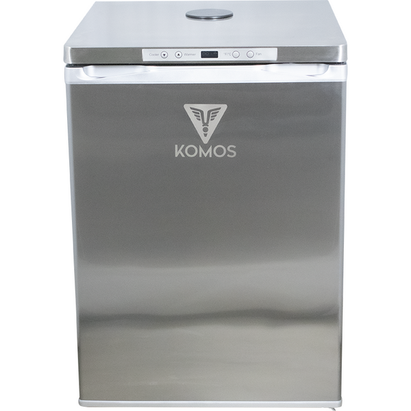 KOMOS® Deluxe Kegerator | Stainless Steel Exterior | Digital Thermostat | Casters | Regulator | Fits 1 Half Barrel Keg or 4 Corny Kegs | No Tower