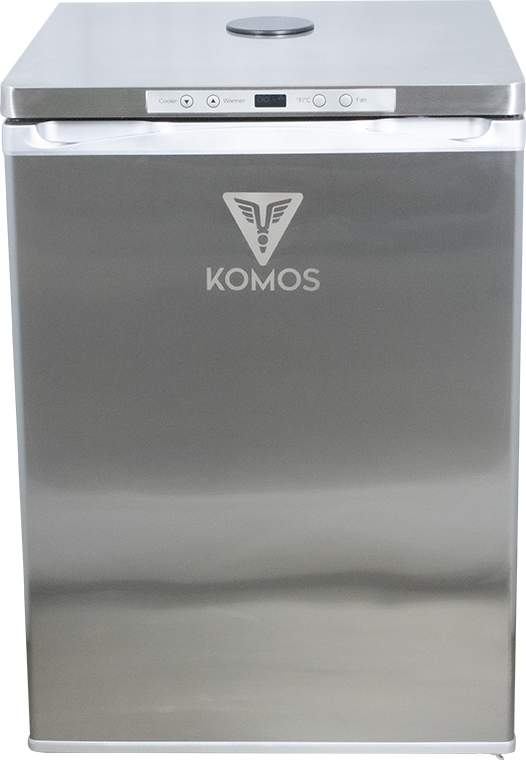 KOMOS® Deluxe Kegerator | Stainless Steel Exterior | Digital Thermostat | Casters | Regulator | Fits 1 Half Barrel Keg or 4 Corny Kegs | No Tower - Used