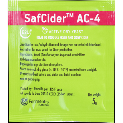 Fermentis Dry Yeast - Safcider AC-4 - PLACEHOLDER