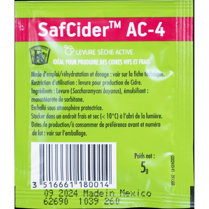 Fermentis Dry Yeast - Safcider AC-4 - PLACEHOLDER