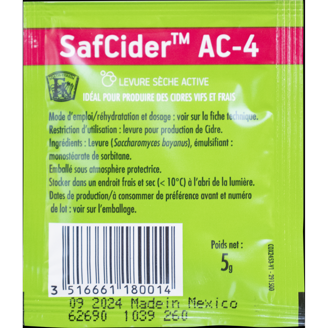 Fermentis Dry Yeast - Safcider AC-4 - PLACEHOLDER