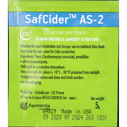 Fermentis Dry Yeast - Safcider AS-2 - PLACEHOLDER