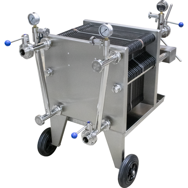 BevBright 20 Plate Filter, 40x40, 1.5" T.C. with Butterfly Valves and Double Filtration - PLACEHOLDER