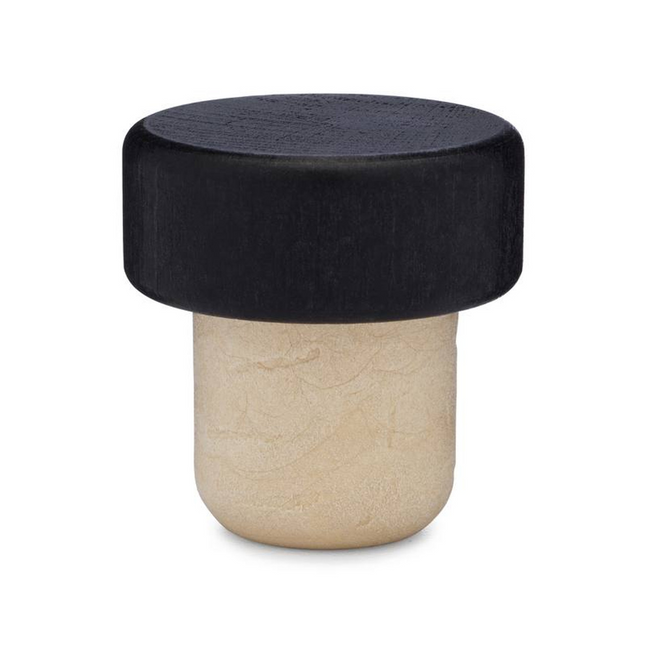 Bar Top Corks - Synthetic T-Cork - Black Wood Head - 22.6 mm - Bag of 25
