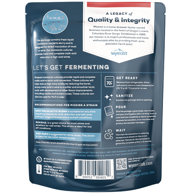 Wyeast 4007 - Liquid Malolactic Bacteria - 125mL