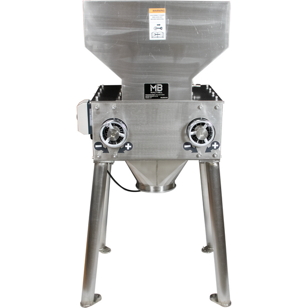 MB® Commercial Grain Mill | 1700-2200 lbs/hr | Differential Roller Speed | Slotted Steel Alloy Rollers | Mill Gap Adjustment Wheels | 4 HP | 220V