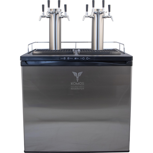Komos Double-Wide Kegerator with Two Stainless Towers and NukaTap Faucets - PLACEHOLDER