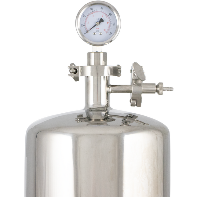 BevBright 316 Electro Polished S/S Cartridge Filter Housing - 30 in. - 3 Module Capacity - with fitting