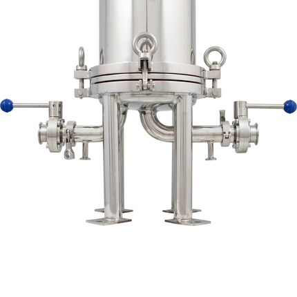 BevBright 316 Electro Polished S/S Cartridge Filter Housing - 30 in. - 3 Module Capacity - with fitting