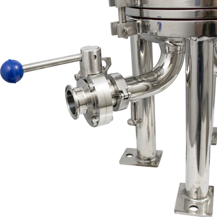 BevBright 316 Electro Polished S/S Cartridge Filter Housing - 30 in. - 3 Module Capacity - with fitting