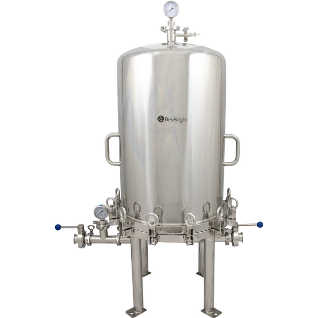 BevBright Stainless Steel Lenticular Filter Housing - 16 in. - 2 High - with fittings