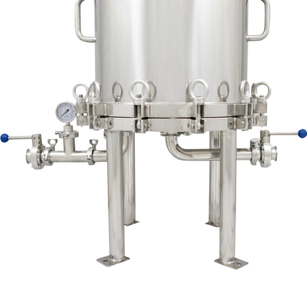 BevBright Stainless Steel Lenticular Filter Housing - 16 in. - 2 High - with fittings