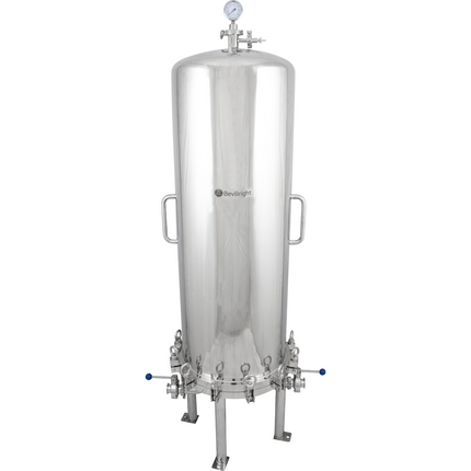 BevBright Stainless Steel Lenticular Filter Housing - 16 in. - 4 High