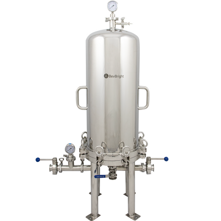 BevBright Stainless Steel Lenticular Filter Housing - 12 in. - 2 High