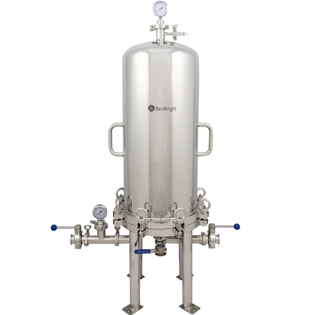 BevBright Stainless Steel Lenticular Filter Housing - 12 in. - 2 High