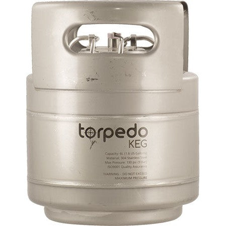 Slimline Torpedo Keg | Ball Lock Keg | Stainless Steel Corny Keg | Low2 Keg Lid O-Ring | Superior Oxygen Barrier Properties - Open Box
