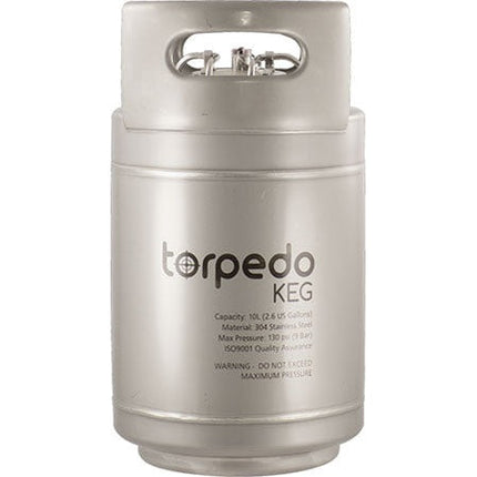 Slimline Torpedo Keg | Ball Lock Keg | Stainless Steel Corny Keg | Low2 Keg Lid O-Ring | Superior Oxygen Barrier Properties - Open Box