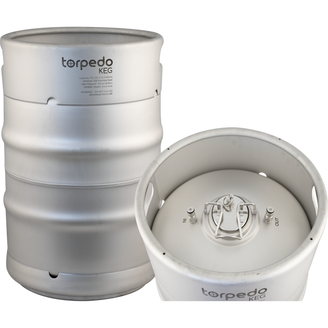 Torpedo Keg | Ball Lock Keg | Stainless Steel Corny Keg | Low2 Keg Lid O-Ring | Superior Oxygen Barrier Properties | 15 Gallon - Customer Return - Damaged Box
