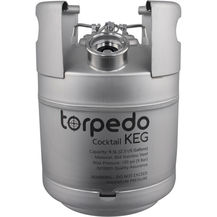 Torpedo Cocktail Keg | US D-Style Spear | Stainless Steel Keg | Low2 Keg Lid O-Ring | Superior Oxygen Barrier Properties - Return