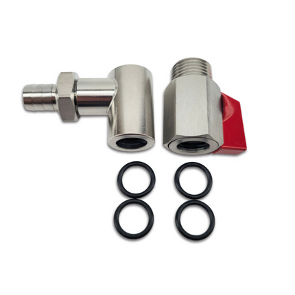 Brewzilla - Gen 4 - Sight Glass Stainless Steel Connection Kit (Ball valve & Elbow)