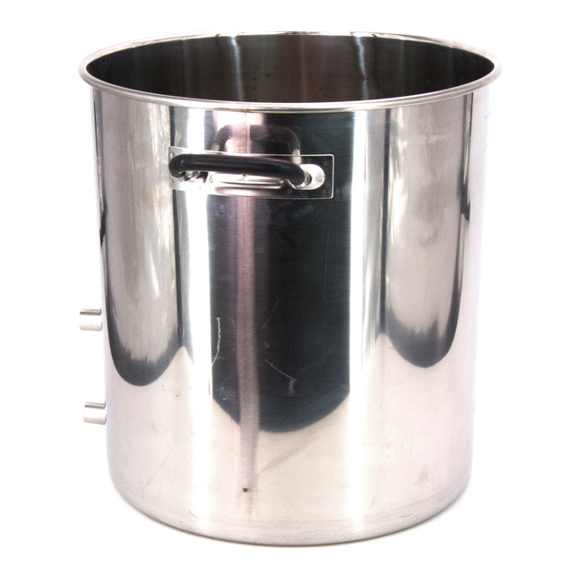 Brewmaster 14 Gallon Brew Kettle | Stainless Steel | Two Welded Couplers | Ball Valve Included | Silicone Handle Grips | Volume Markers - Return