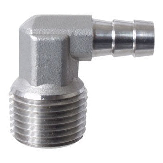 Stainless - 1/2 in. mpt X 3/8 in. Barb Elbow